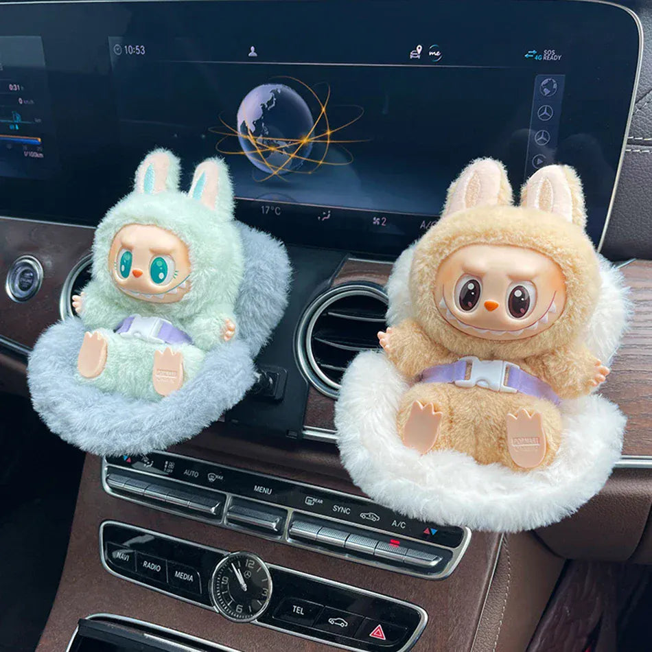 15-17cm Car Doll Seat For Labubu Doll Safety Seat Cute Doll Air Outlet Aromatherapy Decoration Car Interior Labubu Accessories ﻿
