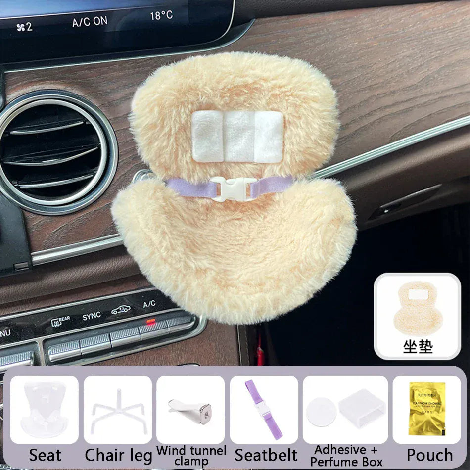 15-17cm Car Doll Seat For Labubu Doll Safety Seat Cute Doll Air Outlet Aromatherapy Decoration Car Interior Labubu Accessories ﻿