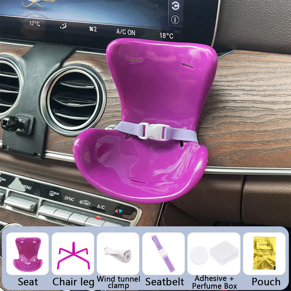 15-17cm Car Doll Seat For Labubu Doll Safety Seat Cute Doll Air Outlet Aromatherapy Decoration Car Interior Labubu Accessories ﻿