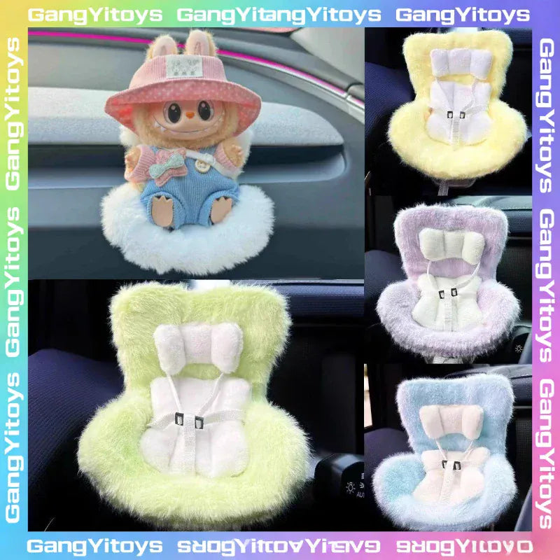 Labubu Plush Car Safety Seat Be Suitable for V1 V2 V3 Labubu Cute Car Air Outlet Decoration Doll Accessories Birthday Gift